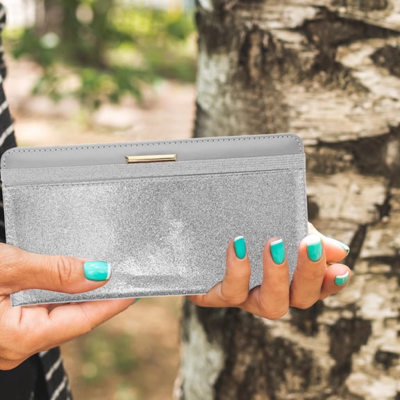 GOOHOCHY Leather Wallet Travel Essentials Card Clear Purse