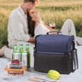 thumbnail image 1 of TUWABEI Double Compartment Lunch Bag, Insulated Extra Large Meal Prep Lunch Bag Color Blocking System Meal Bag, 1 of 6