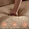 thumbnail image 5 of camel sectional sofa with removable pillows, durable fabric, solid wood frame, high density sponge filler, 5 of 9