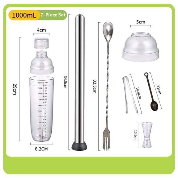 Clear Cocktail Shaker Set Cocktail Shaker and Measuring Jigger Set Drink Mixed Hand Shaker Tools for Bartending and Home Bar