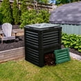 thumbnail image 6 of 80 Gallon Compost Bin - Black PP Rectangular Outdoor Garden Waste Bin with All-Round Air Vents - Easy Assembly, Bottom Sliding Door for Fertilizer Removal - Ideal for Lawn & Garden, 6 of 11