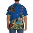 thumbnail image 3 of Yiaed Colorful Coral Reef Print Mens Casual Wrinkle Free Shirts Short Sleeve Button Down Summer Stretch Dress Shirt-Small, 3 of 5