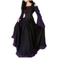 thumbnail image 2 of FcBaudy Robes pour Femmes, Robes d'Été pour Femmes Médiévales Européennes et de Cour Coupe Ajustée à Lacets Ourlet Grand Robe Patchwork Ensemble Robe Femme, 2 of 6