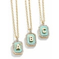 thumbnail image 2 of BaubleBar Turquoise and Pave Initial Gold Plated Necklace - A C87, 2 of 2