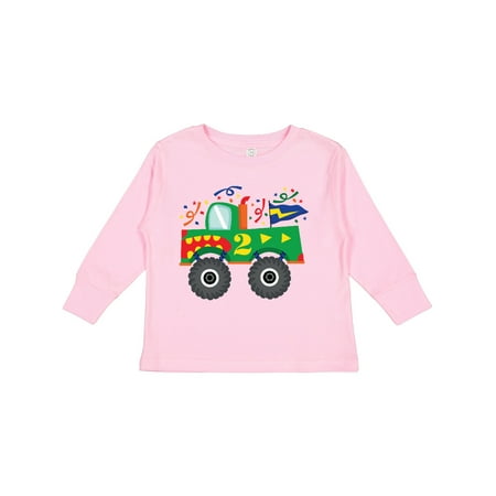 

Inktastic 2nd Birthday Monster Truck Gift Toddler Boy Girl Long Sleeve T-Shirt