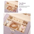 thumbnail image 6 of Enogets Large Jewelry Box for Women with Mirror, 5-Layer 4-Drawer Organizer for Rings, Earrings & Necklaces, Dusty Purple, 6 of 11
