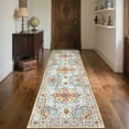 thumbnail image 2 of ARJINCUTE Bohemia Vintage Orange-Red Runner Rugs 2' x 8', Non- Slip Machine Washable, Soft Touch Low Pile Foldable, 2 of 8