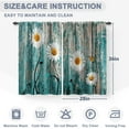 thumbnail image 3 of Rustic Barn Door Floral Kitchen Curtains - Vintage Teal Wooden Board Flowers Butterfly Farmhouse Decor Short Curtains for Dining Room Rod Pocket Window Drapes 2 Panels Set, 28"x36", 3 of 5