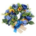 thumbnail image 3 of Blue and Yellow Wreaths Flower Garland Front Door, 3 of 11