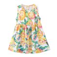 thumbnail image 2 of Pisexur Girls Dresses , Robes d'Été pour Bébés Filles Robe Sans Manches pour Tout-Petits Imprimé Graphique Manches Volantes Orange, 2 of 5