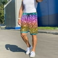 thumbnail image 6 of Balery Glitter Rainbow Men's Cotton Knit Pajama Shorts Waistband & Pockets,Short Pajama Pants-X-Large, 6 of 8