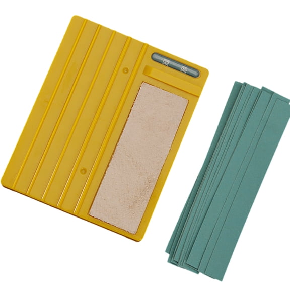 Ysmooiuy Leather Edging Beveler Sharpening Tool With 12 Sandpapers For Leather Beveler Skiving Tool Cutter Polishing and Grinding