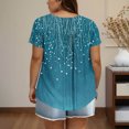 thumbnail image 4 of Cinvoph T-Shirts d'Été Grande Taille pour Femmes Col Rond Imprimé Manches Courtes Hauts Décontractés Blouses de Bureau Amples, 4 of 6