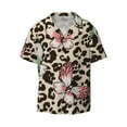 thumbnail image 5 of Picia Leopard Dots Men's Linen Shirts Short Sleeve Cuban Beach Shirts Casual Shirts Button Down Shirt for Men Beach Summer Wedding Shirt-3X-Large, 5 of 7