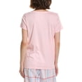 thumbnail image 2 of HUE womens  Solid V-Neck Pajama T-Shirt, s, Pink, 2 of 4