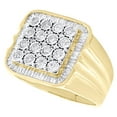 thumbnail image 3 of 10K Yellow Gold Genuine Baguette Diamond Mens Square Statement 3/4 CTPinky Ring, 3 of 5