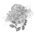 thumbnail image 3 of Ramillete de muñeca para boda, elegante ramillete de muñeca con diamantes de imitación para damas de honor, ramillete de novia, pulsera con diamantes de imitación, ramillete para mujer, joyería nupc, 3 of 5