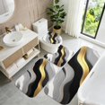 thumbnail image 5 of Black and Gold Marble Pattern Bathroom Rug Set 4 Piece,Includes Contour,Lid Cover,Bath Mat,Non-Slip Extra Soft Absorbent Washable, 5 of 5