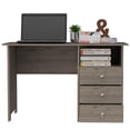 thumbnail image 4 of Modern Style Computer Desk | Three Drawers and Open Cubby in Office | Engineered Wood Build | Keeps Office Neat, 4 of 6