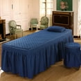 thumbnail image 2 of DOLITY Massage Cosmetic Table Valance Sheet Cover with Hole 73x28inch Blue, 2 of 8
