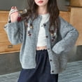thumbnail image 2 of Gubotare Teen Girls Cardigan Girls Long Sleeve Cardigan Sweaters Open Front Cable Knit Chunky Cardigans Kids Cute Outerwear Coat Size 15-16 (Grey,15-16 Years), 2 of 9