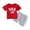 Red, variant on Hienoo Infant Boys Summer 4Th of July Letter Print Short Sleeved T Shirt Shorts Outfits