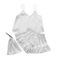 thumbnail image 2 of Azrian Womens Pajamas Clearance,Women Solid Casual Pullover Sleeveless Tops Shorts Set Home Wear Sleepwear M Size,White on Sale, 2 of 5