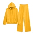 thumbnail image 4 of TOMVIGX Womens Sweatsuits 2 Piece Set Oversized Athleisure Sets Fashion Casual Outfits Hoodie Sweatpants Yellow L, 4 of 6