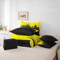 thumbnail image 6 of Homewish Abstract Ombre Stripes 7-Piece Bedding Comforter Set,Modern Geometric Pattern King Bedding Sets,Black Yellow Line Bed Sheets For Adults,Breathable Home Decor Reversible, 6 of 8