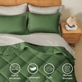 thumbnail image 3 of Flymme 7 Pieces Full Size Bed in a Bag Green Comforter Set with Sheets Modern Quilted Diamond Bedding Sets Complete Full Bed Sets for Bedroom Decor, 3 of 8