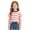 Pink, variant on Fozruso Kid Boys Girls Crewneck Summer Striped T-Shirts Short Sleeve Side Split Design Tee Tops