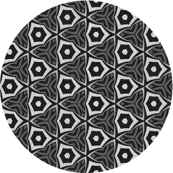 Ahgly Company Machine Washable Indoor Round Transitional Dark Goldray Area Rugs, 7' Round