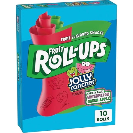 Fruit Roll-Ups Fruit Flavored Snacks, Jolly Rancher, Variety Pack, 10 ct