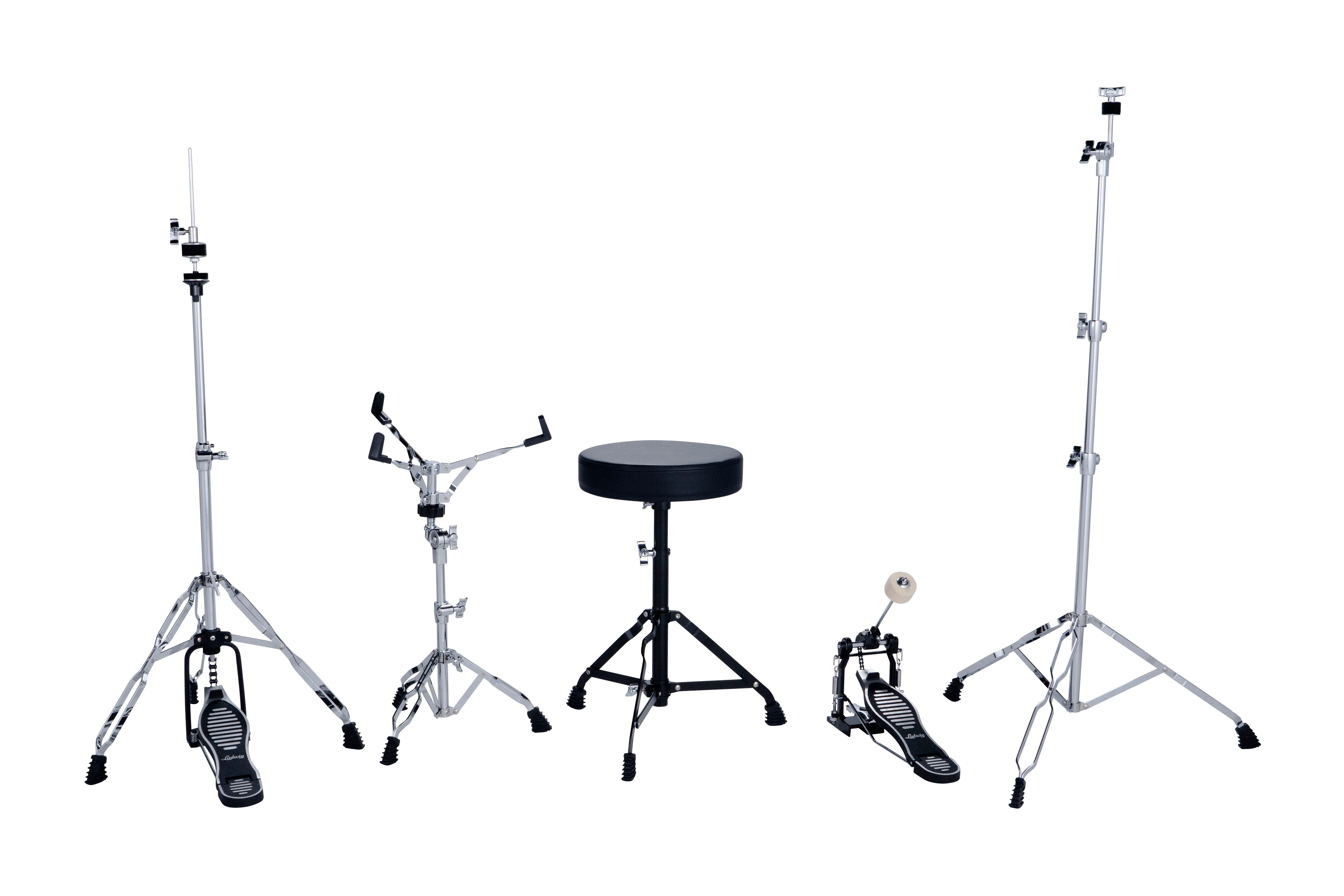 Ludwig Drive 5 Piece Drum Set With Cymbals and Hardware Moon Dust