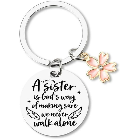 Little Big Sister Gifts Keychain for Sisters Birthday Gifts From Brother Sister Long Distance Gifts for Sister Friend a Sister is God's Way of Making Sure We Never Walk Alone Keychains