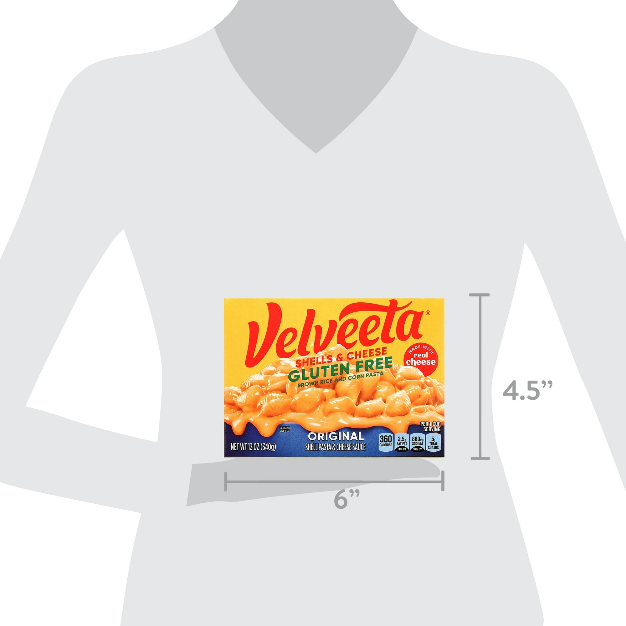 Velveeta Gluten Free Shells & Cheese, 12 oz Box -Pack of 4