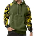 thumbnail image 2 of Men’s Pullover Hoodie with Camouflage Print Long Sleeve Drawstring Hooded Sweatshirt Casual Loose Fit Kangaroo Pocket Green L, 2 of 5