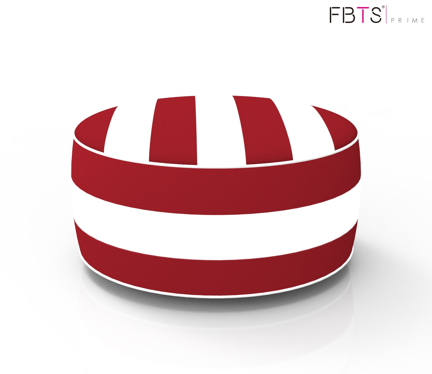 FBTS Prime Outdoor Inflatable Ottoman Red and White Stripe Round Patio Foot Stools and Ottomans Portable Travel Footstool Used for Outdoor Camping Home Yoga Foot Rest