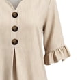 thumbnail image 5 of Sentmoon Cute Tops for Women 3/4 Sleeve V Neck Fall Clothing Striped Print Button Down Ruffle Regular Fit Streetwear Womens Blouses Casual for Travel S-2XL, 5 of 5