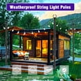 thumbnail image 5 of 10FT String Light Poles 6 Pack with Fence Brackets – Heavy Duty Metal Stand for Outdoor String Lights, Freestanding or Mounted on Fence/Deck/Patio, Easy Assembly Garden Backyard Lighting Poles, 5 of 11