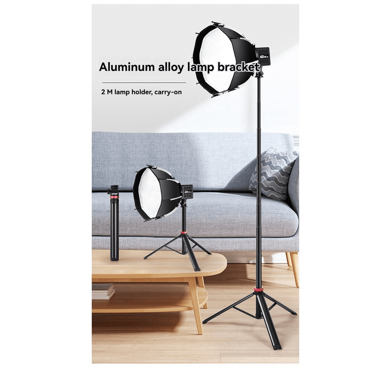 Extendable Tripod Portable Adjustable Light Stand with 1/4 Screws Camera Phone Tripod for Traveling