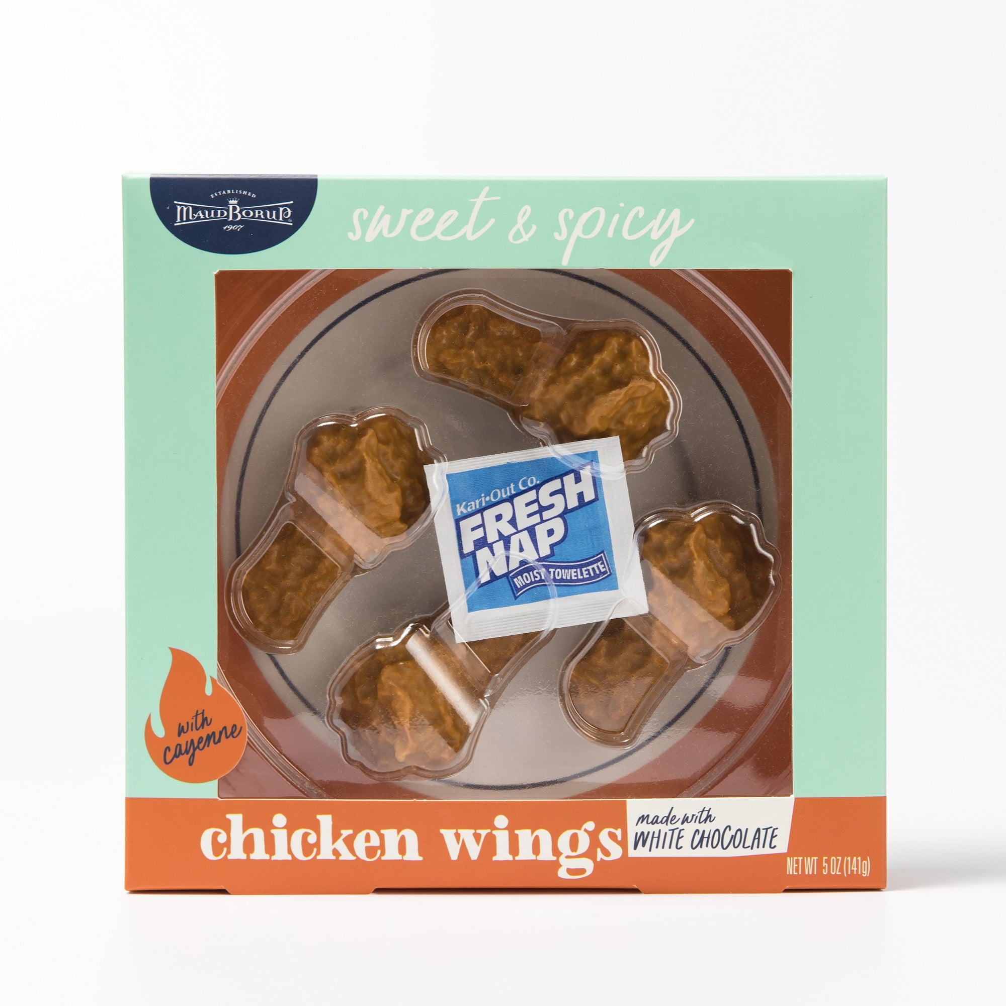 Maud Borup Sweet & Spicy White Chocolate Chicken Wings with Cayenne, 5oz