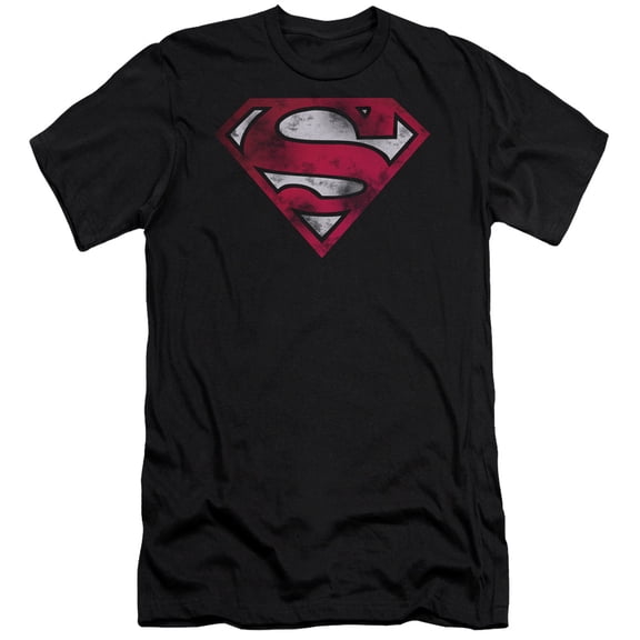 Superman/War Torn Shield S/S Adult 30/1 Black Sm2004