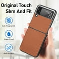 thumbnail image 3 of for Samsung Galaxy Z Flip 4 Case, Carbon Fiber Leather Slim Protective Cover, Full Protection Strong Impact Resistance Smartphone Protection for Samsung Galaxy Z Flip 4 5G, Brown, 3 of 7