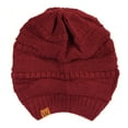 thumbnail image 3 of Wrapables® Slouchy Winter Beanie Cap Hat Set of 2, Black and Burgundy, 3 of 4