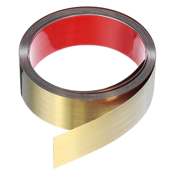 Uxcell 19.7ft x 1.97" Wall Trim Self Adhesive Stainless Steel Brushed Finish Trim Golden