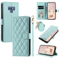 thumbnail image 4 of Crossbody Strap Case for Samsung Galaxy Note 9 Wallet PU Leather Elegant Diamond Patterned Credit Card Holder Full Body with Wrist Lanyard Strap Soft TPU Bumper Magnetic Closure Phone Cover,Mint, 4 of 10