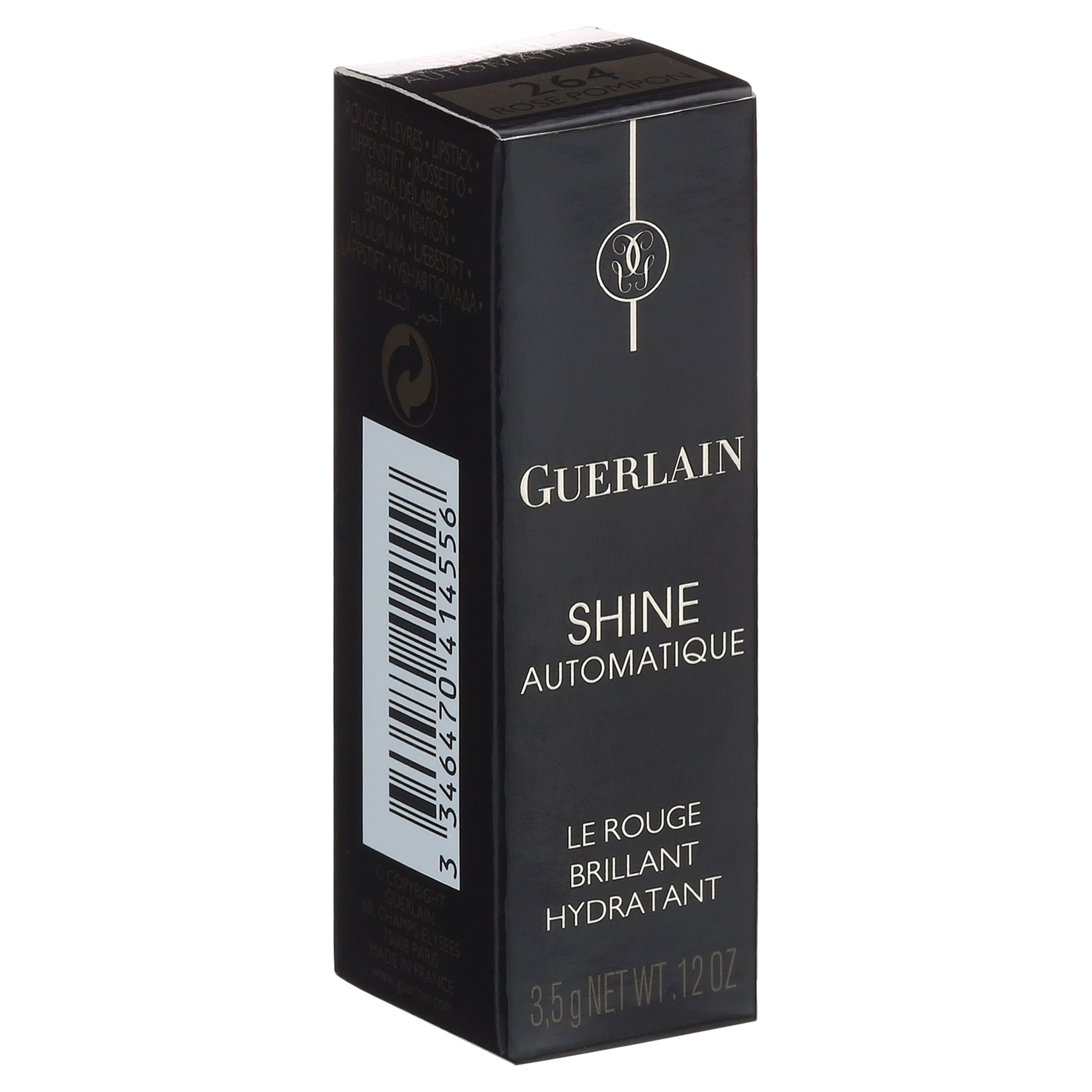 Guerlain Shine Automatique Hydrating Lip Shine, 264 Rose Pompon, 0.12 Oz