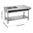 thumbnail image 4 of VEVOR 4-Pan Commercial Food Warmer, Electric Steam Table with Independent Temperature Control, 450W x 4 Stainless Steel Buffet Catering Food Warmer with Undershelf and Workspace, 4 of 9