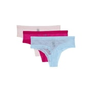 Natori Escape Thong 3-Pack Ribbon Pink/Bright Berry/Paradise L (Women's 14-16)